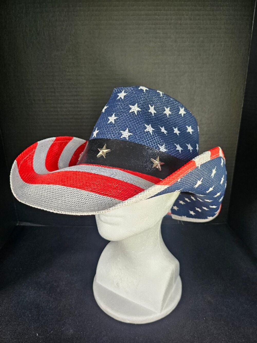 Fluffy Sense Vintage USA American Flag Cowboy Hat Unisex Cowboy/Cowgirl Hat